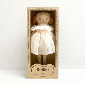 Текстильная кукла Mrs. Ertha "Lilly Toots", бежевая с розовым, 34 см